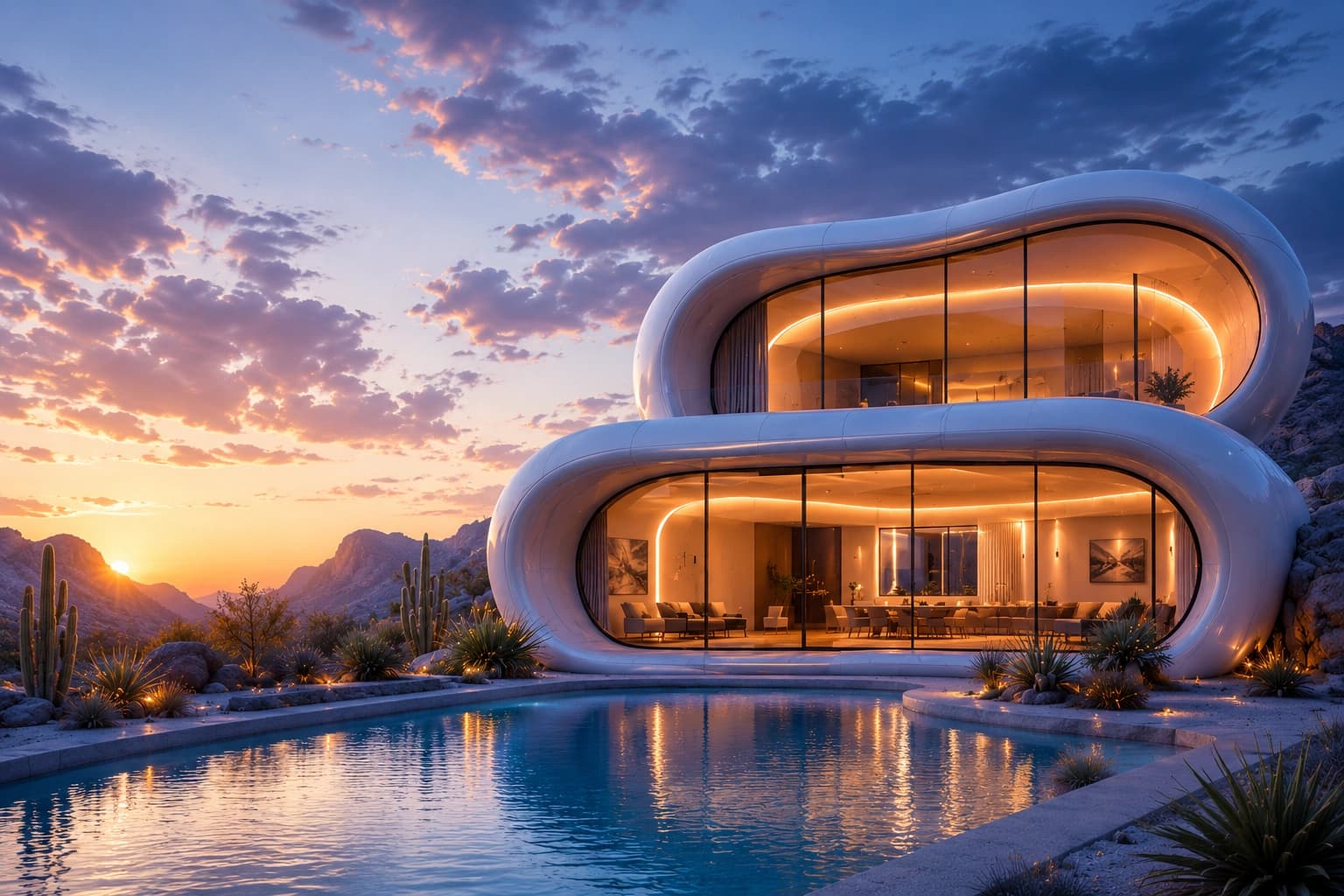 Photorealistic coastal villa generated as a Homsutraa 3D visualization preview