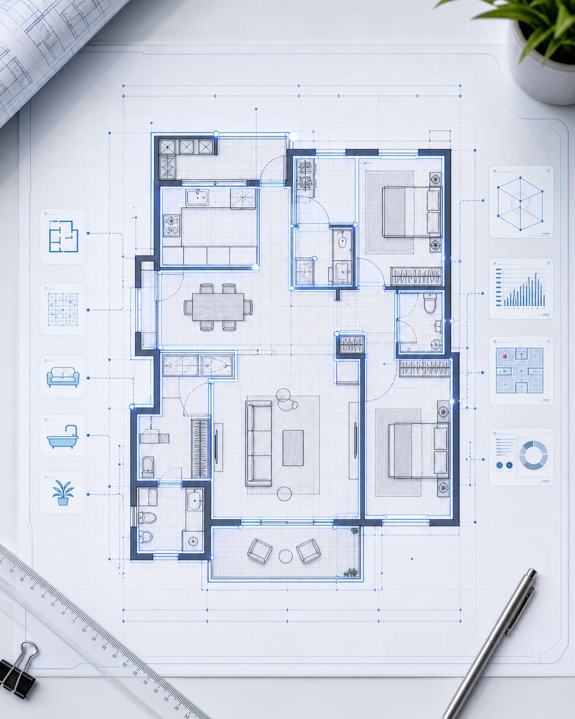 AI-analyzed architectural floor plan